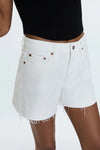 Kennedy Relaxed Mid Rise Cut Off Short - Antique White