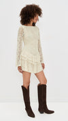 Tabby Lace Mini Dress-Cream