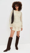 Tabby Lace Mini Dress-Cream