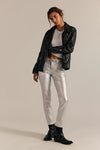 We The Free Oracle Metallic Low Rise Slim Straight Denim