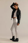 We The Free Oracle Metallic Low Rise Slim Straight Denim