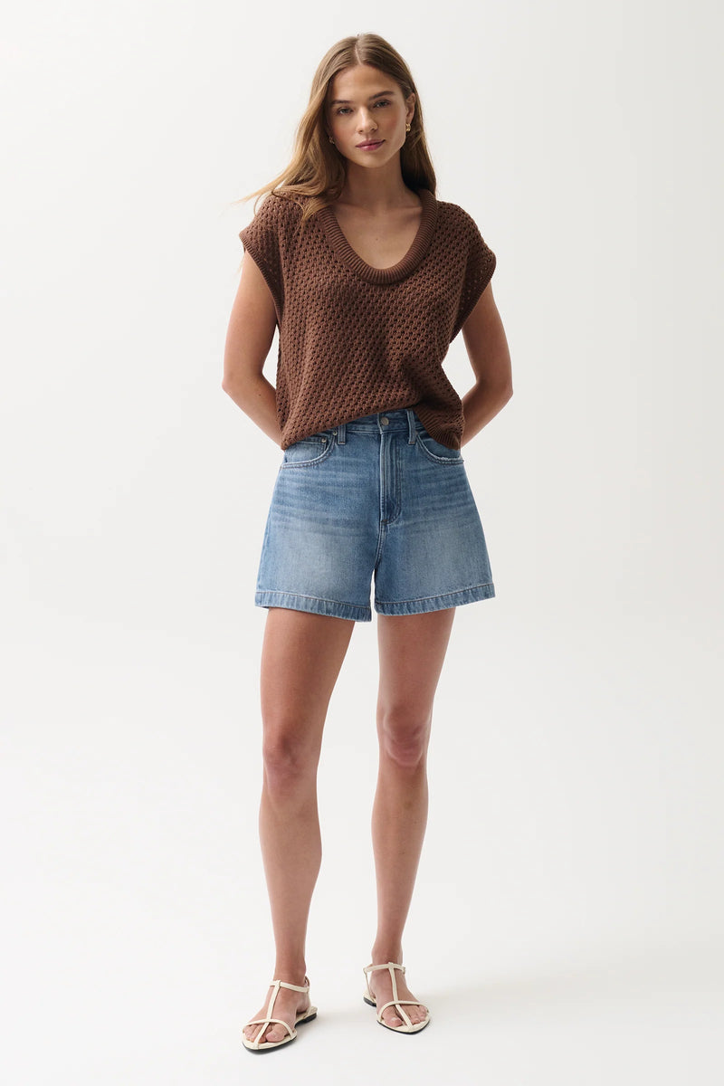 Saige High Rise A-Line Short - Sail Away – Haute & Honey
