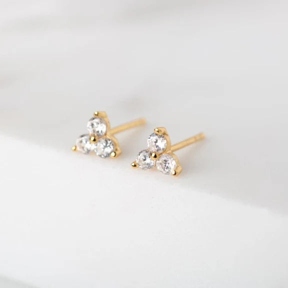Triple Stones Studs