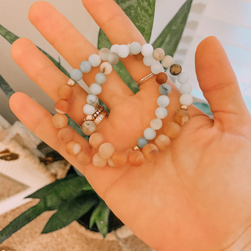 Coastal Gemstone Beaded Bracelet