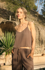 Sabel Cropped Linen Tank