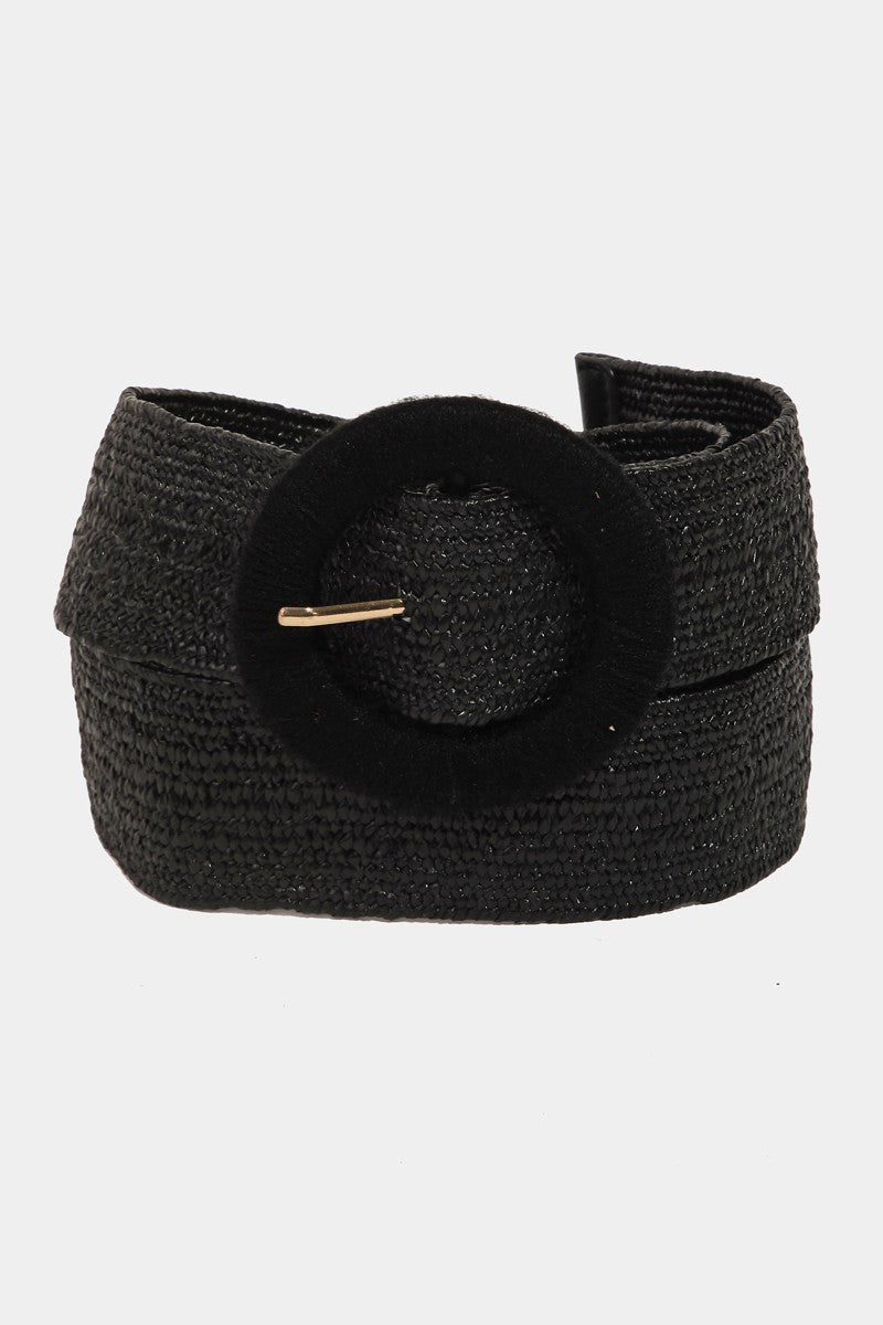Black Round Braided Belt