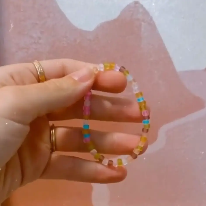 Seaglass Beaded Stacker Bracelet