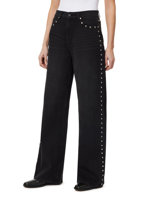 GEMMA WIDE LEG STUDDED JEANS