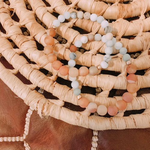 Coastal Gemstone Beaded Bracelet