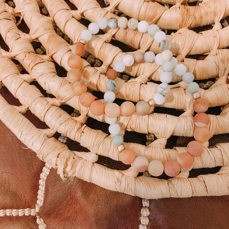 Coastal Gemstone Beaded Bracelet