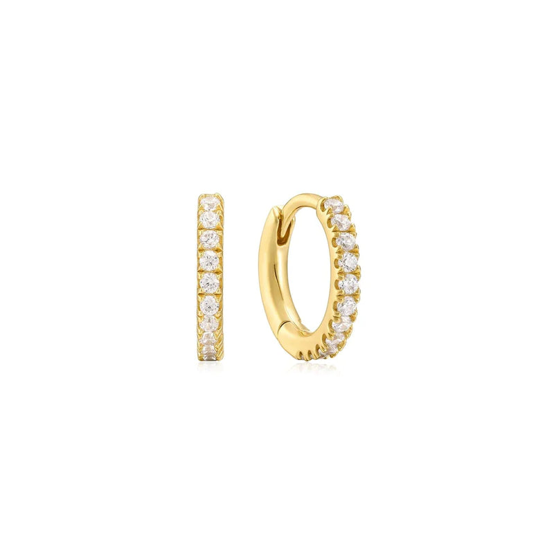 CZ Bar Micro Huggie Hoops